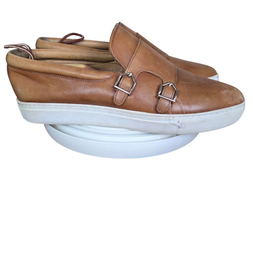 Marc Nolan Kyler Mens 9Tan Leather Monk Strap Sneakers Business casual